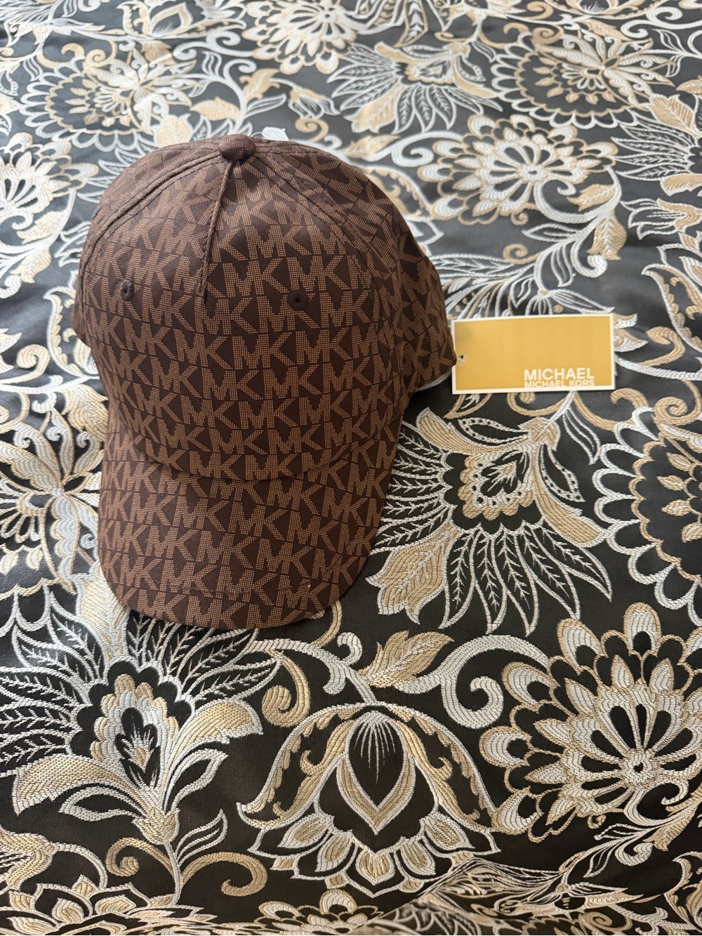 Michael Kors Brown MK Logo Baseball Cap